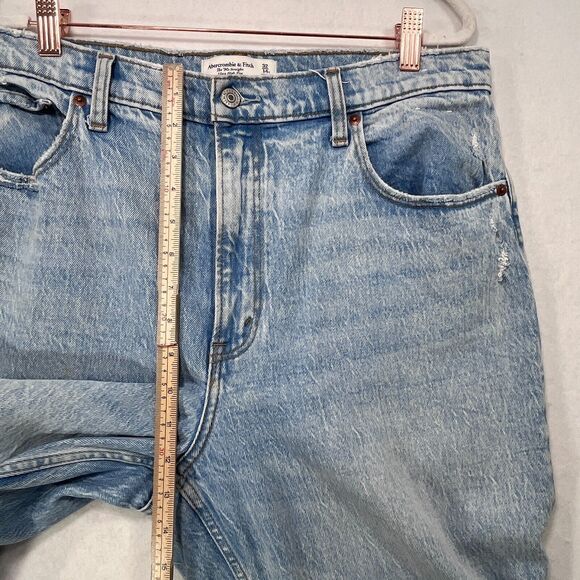 Abercrombie Fitch Jeans Women 32 Blue 90s Straight Ultra High Rise Curve Love - Picture 9 of 12